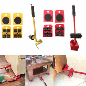 Furniture Moving System with Lifter Tool and 4 Pack Wheels