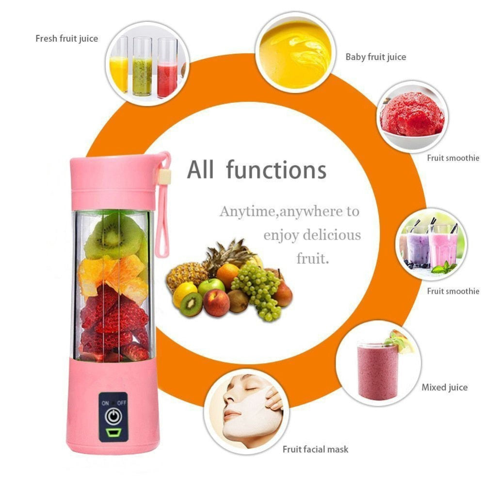 Portable USB Rechargeable Juicer Blender (FRONY Plastic  AE_899A_RECHARGEABLE PORTABLE USB JUICER BOTTLE)