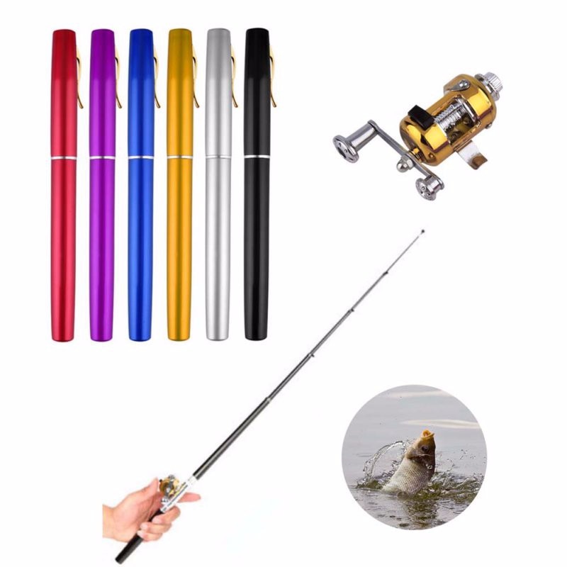 Pen Fishing Pole & Reel 55.1 Inch Mini Pocket Fishing Rod Travel